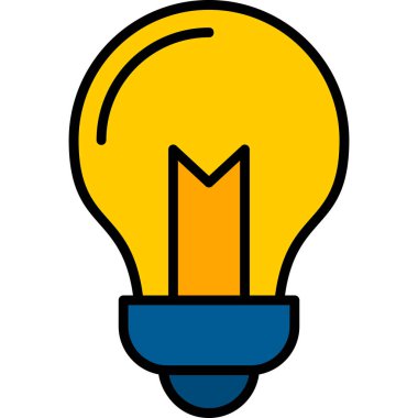 light bulb, web line icon