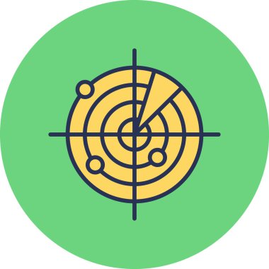 Radar. Web simgesi vektör illüstrasyonu