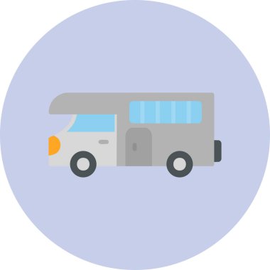 Karavan karavan web simgesi basit illüstrasyon