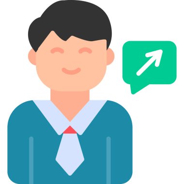 Konuşma balonu olan iş adamı