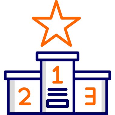 Podyum Şampiyonası. Web simgesi vektör illüstrasyonu