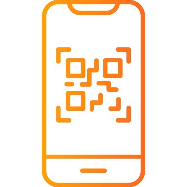 QR kodlu cep telefonu, web illüstrasyon tasarımı