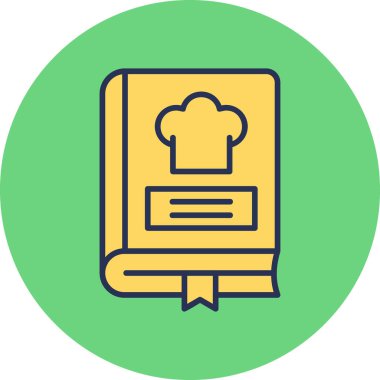 Tarif kitabı simgesi, modern tasarım illüstrasyonu