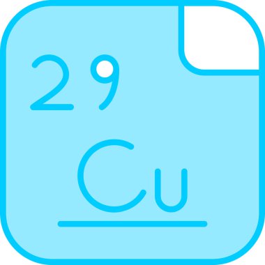 Bakır, kimyasal element, ağ basit illüstrasyon