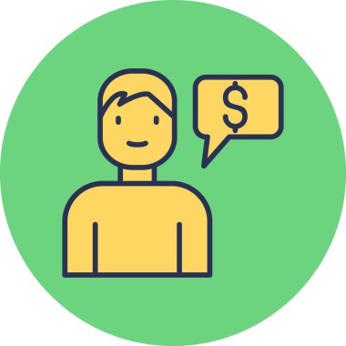 Finansal Danışman Web simgesi basit illüstrasyon