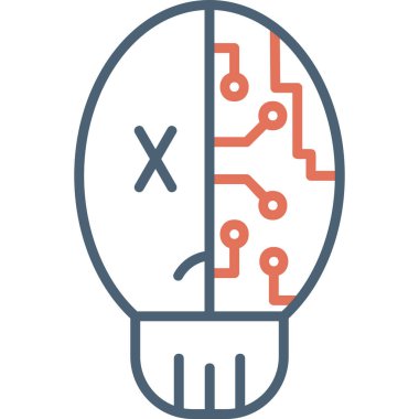 Siber Kafatası web simgesi basit bir illüstrasyon