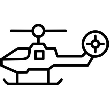 Helikopter. Web simgesi basit illüstrasyon