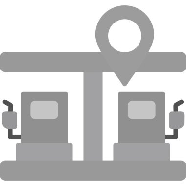 Benzin istasyonu. Web simgesi basit illüstrasyon