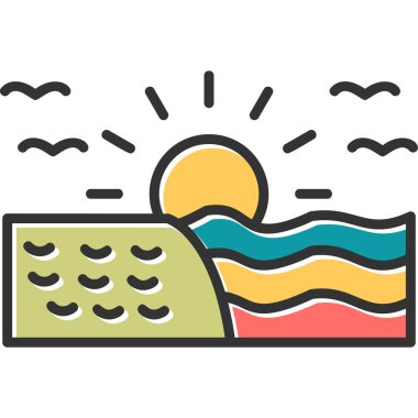 gündoğumu simge vektör çizim