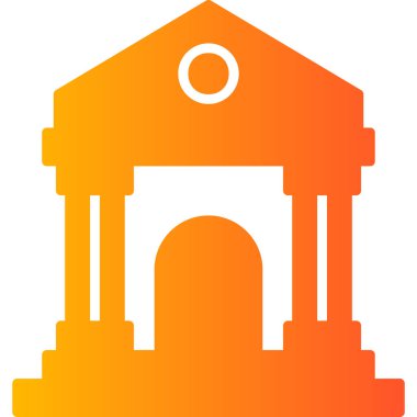 Bir bina simgesinin vektör illüstrasyonu