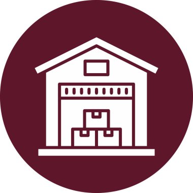 Bir depo simgesinin vektör illüstrasyonu