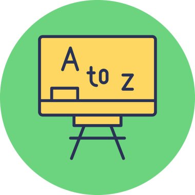 Beyaz tahta modern simge, vektör illüstrasyonu