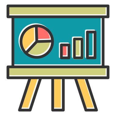 Beyaz tahta modern simge, vektör illüstrasyonu