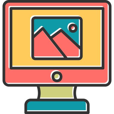 lcd. Web simgesi basit illüstrasyon