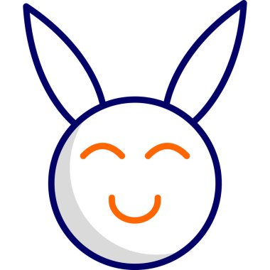 Mutlu yüzlü sevimli çizgi film tavşanı. 