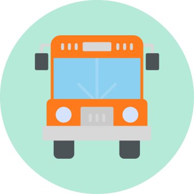 Otobüs simgesi, modern tasarım illüstrasyonu