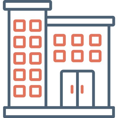 Bina. Web simgesi basit illüstrasyon