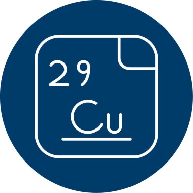 Bakır, kimyasal element, ağ basit illüstrasyon