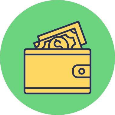 Cüzdan. Web simgesi basit illüstrasyon