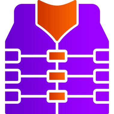 Renkli düz güvenlik yelek vektör simgesi