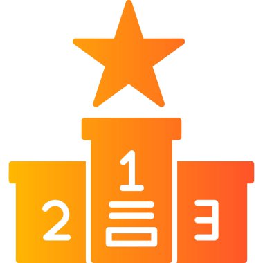 Podyum Şampiyonası. Web simgesi vektör illüstrasyonu