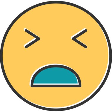 Emoji yüzü, acı, acı illüstrasyon. 
