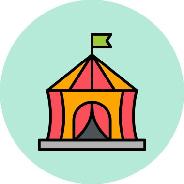 circus tent, simple web illustration