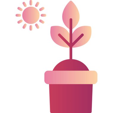 Fotosentez. Web simgesi vektör illüstrasyonu