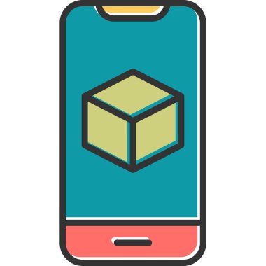 Geliştirilmiş gerçeklik simgesi, modern tasarım illüstrasyonu