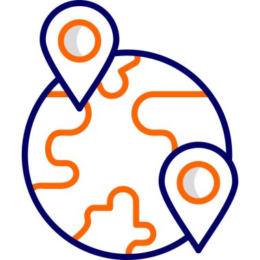 Dünya Turizm Ağı simgesi basit gösterim 