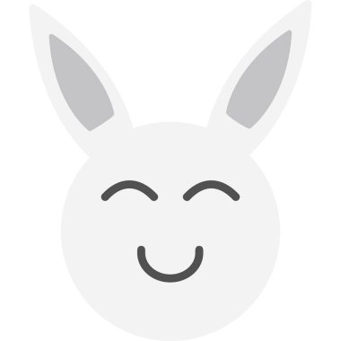 Mutlu yüzlü sevimli çizgi film tavşanı. 