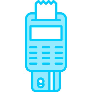 Modern pos terminalinin vektör illüstrasyonu 