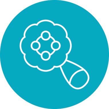 Çıngırak oyuncağı simgesi, vektör illüstrasyonu basit tasarım