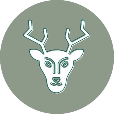 Geyik. Web simgesi basit illüstrasyon