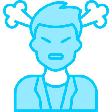 Kızgın Avatar simgesi vektör illüstrasyonu