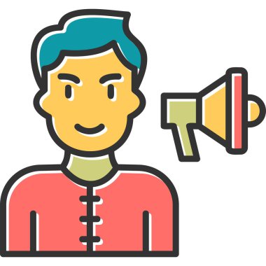 Megafonlu adam. Basit tasarım