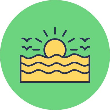 Deniz. Web simgesi basit illüstrasyon