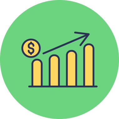 Profit 'in vektör illüstrasyonu büyüyen modern simge