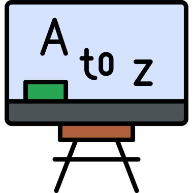 Beyaz tahta modern simge, vektör illüstrasyonu