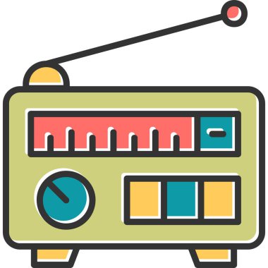 radyo, web basit simge illüstrasyonu