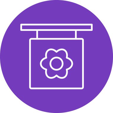 Çiçekçi modern simge, vektör illüstrasyonu