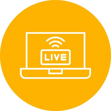 Canlı yayınlanan modern simge, vektör illüstrasyonu