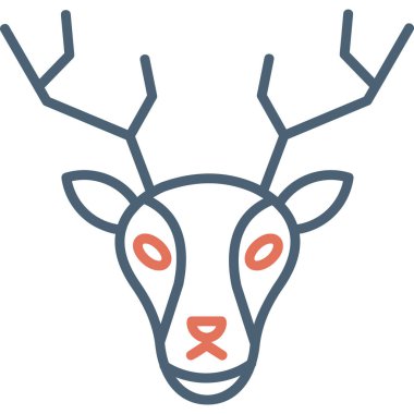 Ren geyiği. Web simgesi basit illüstrasyon