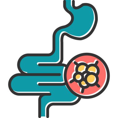 Bağırsak kanseri modern ikon, vektör illüstrasyonu