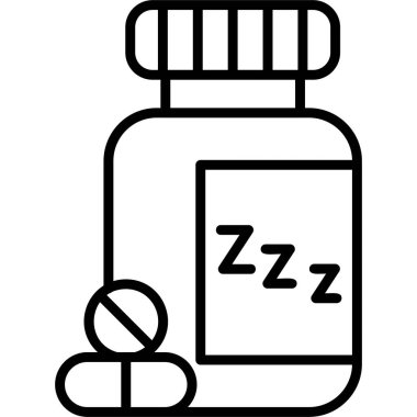 Uyku hapları web simgesi basit bir illüstrasyon