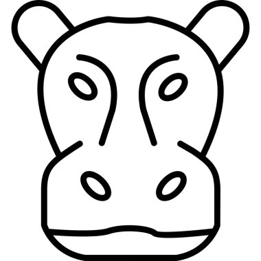 Hippopotamus modern ikon vektör çizimi