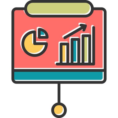 iş sunumu düz vektör simgesi