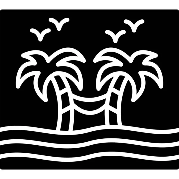 Icône Île Tropicale Illustration Vectorielle — Image vectorielle