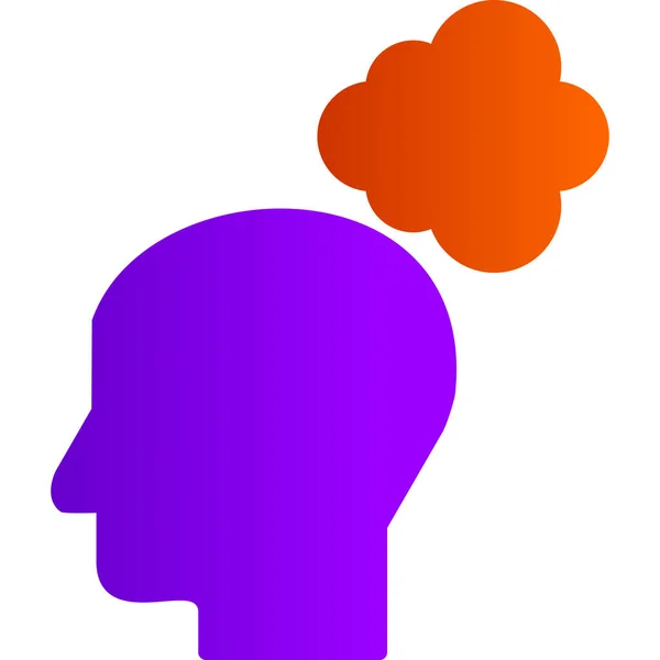 Διανυσματική Απεικόνιση Της Εικόνας Του Ανθρώπινου Κεφαλιού Σκέψεις — Διανυσματικό Αρχείο