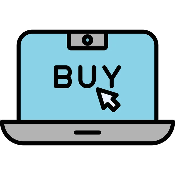 Купить Кнопка Экране Ноутбука Интернет Магазин — стоковый вектор